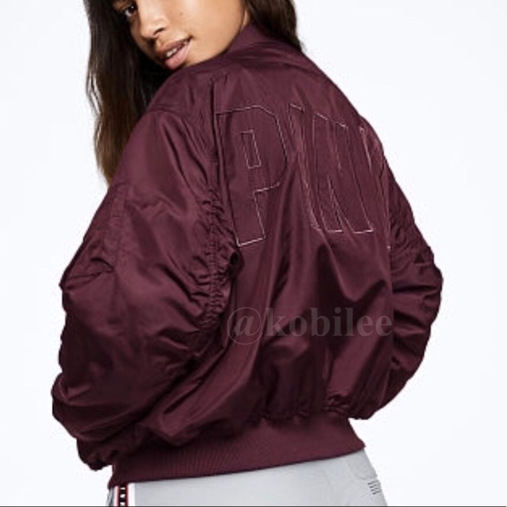 VS Pink L black orchid flight jacket